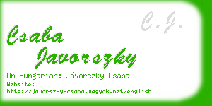 csaba javorszky business card