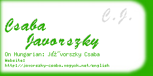 csaba javorszky business card